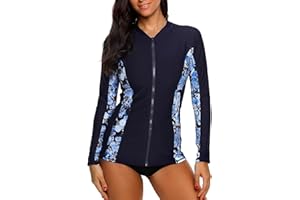 ATTRACO Chaleco de neopreno de manga larga con cremallera para mujer, camiseta UV degradada