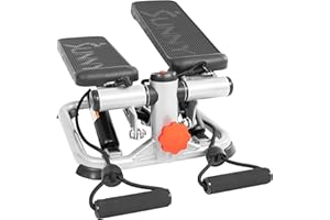 SUNNY HEALTH AND FITNESS Sunny Health & Fitness Mini Steppers for Exercise at Home, Stair Step Workout Machine, Full Body Cardio Equipment, with Optional Twist Motion, Resistance Band and Free SunnyFit App Connection