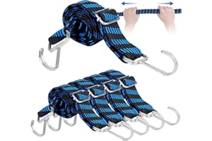 PRZRAO 5 Piezas 100 cm Pulpos Elasticos con Ganchos, Cinchas de Amarre Pequeñas, Gomas Elasticas Pulpo con Gancho, Correas Elasticas Planas, Pulpo Elastico Plano, Ajustable Cuerda Elástica con Ganchos