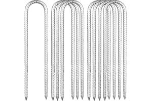 YOUNTHYE 8PCS Tent Pegs Metal Heavy Duty 12 inch, 30cm Galvanised Steel Ground Pegs Heavy Duty Trampoline Pegs Ground Stakes for Tents, 9mm thick Football Nets Bouncy Castles