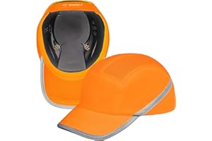 BWOLF Trivor Bump Cap Men's Safety Cap Safety Helmet with ABS Shell EN 812 with Reflective Strips Protective Helmet Cap