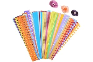 ODETOJOY 8 Patterns Flower Paper Quilling Strips Craft Make Paper Flowers Kit for Scrapbooking-40PCS