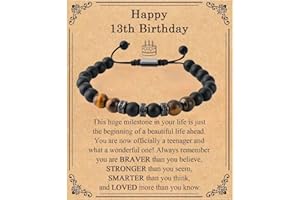 LynixTrade Tiger Eye Bracelet 13th Birthday Gifts for Boys, Birthday Gifts for 13 Year Old Boys Son Grandson Brother Nephew Friend