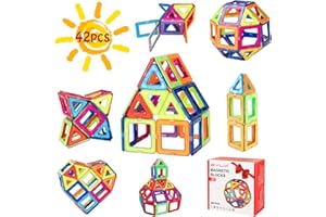 EYLM 42pcs Magnetic building block toy for Kids toy for 3 year old STEM Early Educational Construction Magnetic Tiles Toys Building Set Gift for Toddlers 3 4 5 6 7 8 9 Year Old Boys Girls kids Birthday