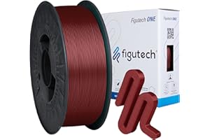 Filamento PLA 1.75mm 1kg Rojo vino nácar, Figutech ONE filamento 3D, precisión +/- 0.02mm, PLA optimizado para impresora 3D, alta adherencia y resistencia, fluidez mejorada