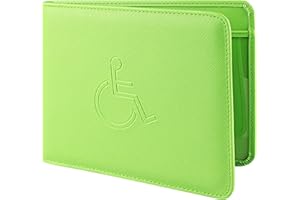 VANHVIS Disabled Badge and Timer Holder, PU Leather Blue Badge Wallet Protector Disabled Parking Permit Cover Hologram-Safe (Green)