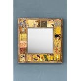 Oscar Stone Decor Solid Framed Stone Mirror 33CMx33CM Gustav-Klimt-The Kiss-Mother and Child