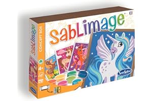 Sentosphère - Sablimage Licornes - Loisir creatif enfant – 4 tableaux – 16 couleurs de sable coloré – Activité manuelle enfant - Cadeau fille 6 ans - A partir de 4 ans - Fabriqué en France - 8812