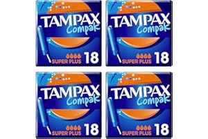 MG LIVING Tampons Multipack Tampax Compak Super Plus | with Applicator | 18 x 4 Packs (72) | Value Multipack | Heavy Flow, Leak Protection, Super Absorbent