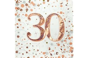 OAKTREE UK Oaktree Sparkling Fizz 30th Rose Gold 33cm x 33cm 3-ply Napkins 16pcs