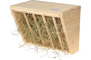 RESCH HEIMTIERBEDARF Resch Numéro 20 Râtelier à foin / Bois massif d’épicéa, non traité / avec couvercle pliable et crochets pour une fixation simple