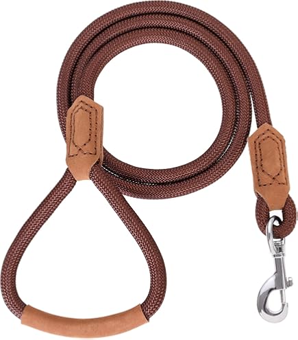 Mile High Life Hundeseilleine Aus Kletterseil & Leder | 1/2 Zoll Stark, 120 Cm | Mit 360°-Drehverschluss Für Große & Kleine Hunde