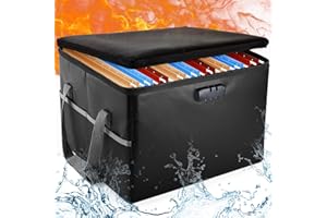 UBAYMAX Borsa per Documenti Ignifuga Pieghevole Resistente al Fuoco 2000°F Impermeabile con Serratura a Combinazione Cerniera Copertura Zip Grande Borsa di Sicurezza per Denaro Gioielli Passaporto