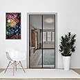 Kolar Mosquito Net for Door | Polyester Magnetic Curtain Auto Closing Insect Screen for All Door Types with Self Adhesive Hook Tape (210x100 Cms, Black)