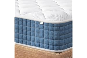 Koorlian 4FT6 Double Mattress, 25cm Individual Pocket Sprung Hybrid Mattress Double Bed in a Box with Breathable Memory Foam and Pocket Spring, Medium Firm, Motion Isolation, Pressure Relief
