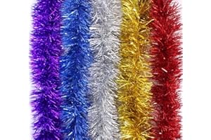 Brinny Lot de 5 Brillant Guirlandes Décoration pour Arbres de noël 2m Longue Christmas de Mariage Anniversaire Fête - Multicolore