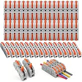 50 Pieces Quick Electrical Connectors, Electrical Connectors SPL-1 | Electric Splice Tokens with Lever, Quick Electrical Clem