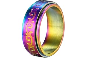 Supcare Vichinghi Anello Antistress Uomo Girevole, Argento/Nero/Misto Anelli Uomo Acciaio, Misura 14-32 Vintage Anello Uomo con Rune Vichinghe/Nodi Celtici, Confezione Regalo