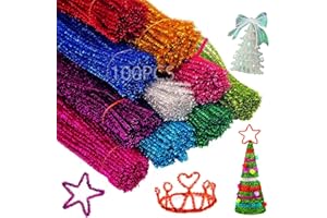 MHDUYEG 100 Pezzi Scovolini Colorati per Lavoretti, Scovolini Per Lavoretti 30CM Scovolini Colorati Glitter Steli di Ciniglia Scovolini Scovolini Pipa,Per Natale Decorazione Regalo