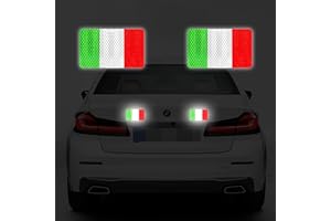 STOREBAO Bandiera italiana magnetica altamente riflettente per auto, 2 magneti, senza adesivo