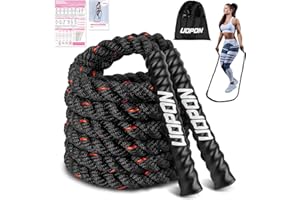 UOPON Schweres Springseil, 0,6kg Ultra-gewichtet Skipping rope mit Trainingsposter, Springseil gewichtet für Training, 280CM Weighted jump rope für Kraftaufbau, Muskeltraining und Ganzkörperfitness