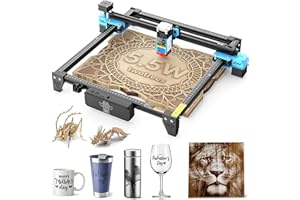 Twotrees TTS 55 Pro 5,5W Laser Graviermaschine,Lasergravur Maschine,Laser Cutter mit 500mm/s Geschwindigkeit,0,08 mm Laserspot Lasergravierer für DIY-Projekte auf Holz, Metall, Acryl,Glas und Edelstah