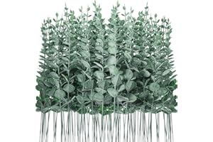 LWAIX Eucaliptos Artificiales Hojas de Eucalipto Artificial Tallos 30pcs para Decoración de Hogar Oficina Bodas (Paquete C)