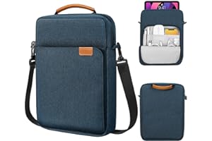 MoKo 9-11 Pulgadas Funda de Transporte con Correa para el Hombro para iPad Air M3, iPad A16 2025, Pro 11 Pulgadas, iPad 10/9/8/7th Gen, Tab S8/S9 11", Añil