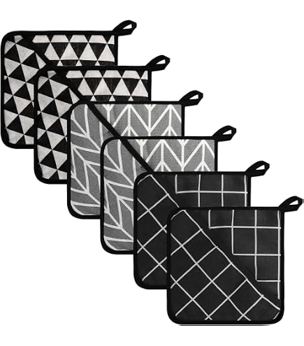4 Presine Da Cucina In Cotone 17x17cm: Termiche E Appendibili, Ideali Per Forno E Barbecue