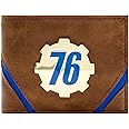 Fallout Vault-Tec Gold Metal Badge Bi-Fold Wallet, Brown, Adults, Unisex, Faux Leather, Billfold Wallet, Fallout 10 UK, Metal Logo, Removable Pouch