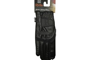 Ryda Black Leather Palm Ladies Competition Horse Riding Gloves