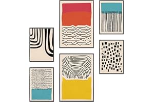 Heimlich - Set di poster - 2 di A3 / 30x42 cm + 4 di A4 / 21x30 cm - Poster Premium - Stampe senza cornice - Stile moderno - Astratto blu colorato