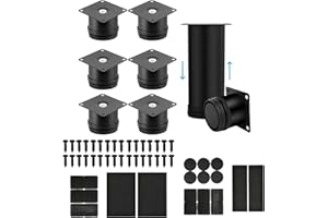 VHEVO Pack 8 Patas para Muebles Regulables y 20 Piezas Fieltro Adhesivo Muebles, Patas para Sofas con Tornillos, Mueble Baño y Cocina, Pies para Muebles Regulables en Altura, Protector Patas.