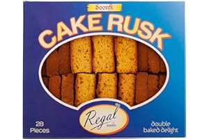 REGAL FOOD PRODUCTS BRINGING FOOD TO LIFE Regal Cake Rusk Soonfi 28pcs - Healthy Snacks Rusk Biscuits | Source of Proteins and Minerals - Rich Tea Biscuits - Crispy Tea Rusk - Sweet Lovers Gift