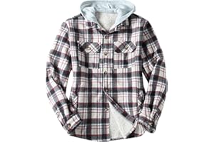 Duohropke Camicia da uomo a quadri, in flanella, per il tempo libero, per il boscaiolo, con fodera in pile, con tasca sul petto