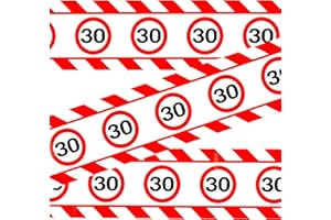 Tiwoca 30 Geburtstag Deko – lustiges Absperrband rot weiß mit Verkehrszeichen als originelle und witzige Geburtstagsdeko für einen gelungenen 30 Geburtstag Frauen oder Männer