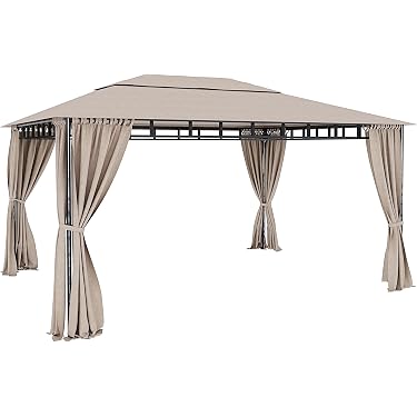 Tetto Di Ricambio Per Gazebo West Coast 15x15 Ft In PVC Bianco, Resistente E Waterproof
