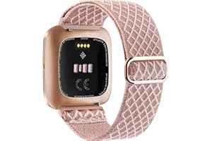 Vancle Elastische Armband Kompatibel für Fitbit Versa Armband/Fitbit Versa 2 Armband, Verstellbares Nylon Dehnbar Ersatzarmband für Fitbit Versa/Versa 2/Versa Lite