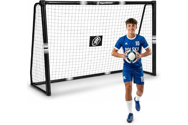 HyperMotion Goal Svart M Fotbollsmål, Legering Stål Fotbollsmål med Polyetennät ingår, Färg: Svart, Mått 240 × 160 × 85 cm, Vikt 5 kg