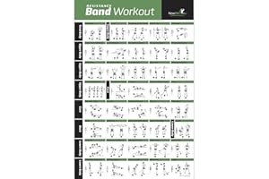 NEWME FITNESS Resistance Band/Tube Exercise Poster Laminated - Total Body Workout Personal Trainer Fitness Chart - Home Fitness Training Program for Elastic Rubber Tubes and Stretch Band Sets