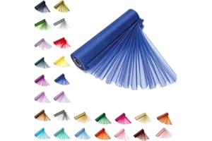 TRIMMING SHOP 29cm x 25m Roll of Organza Sheer Fabric - Elegant Decorative Cloth for Wedding Chair Bows, Table Runners, Party Favours - Crafting Supplies for Ribbons, Dress Accents,and Bags, Royal Blue