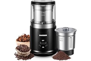 SHARDOR Coffee Bean Grinder Electric with Removable Stainless Steel Bowl,75g Large Capacity for Coffee Bean,Dried Spice,Pepper,Grain,38000rpm Powerful Grinder Motor