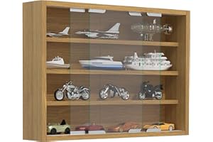 VCM Wood Glass Hanging Display Case Wall Display Case Collectible Deco Collector Showcase Agisa M Wood Glass Hanging Display Case Wall Display Case Collectible Deco Collector Showcase Agisa M Beech