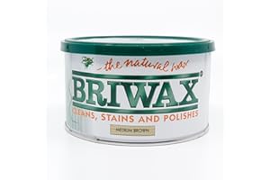 Briwax Original Medium Brown Wax Polish 400g (Japanese Labelled Version) - Same UK Product Inside - Furniture Wax - Cleans, Stains and Polishes