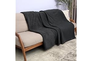 Catalonia Classy Couverture d'amour Couverture imperméable pour Le Sexe, Couverture de Sexe Douillet, Couverture imperméable pour Chien, Couverture pour canapé-lit, XL 203×152 cm, Noir/Noir
