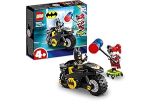 LEGO 76220 DC Batman Batman vs. Harley Quinn, Figurines et Jouet de Moto, avec Accessoire Batarang, Jouet Enfants, Garçons et Filles 4 Ans et Plus