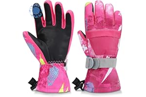 Odtmger Gants de Ski, Gants de Neige Les Plus Chauds, imperméables et Respirants pour Temps Froid, conviennent Aussi Bien aux Hommes qu'aux Femmes, pour l'extérieur Parent-Enfant