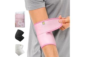 Coudière BRACOO ES10, Attelle de Coude Réglable, Néoprène Respirant, Douleurs Articulaires et Arthritiques, Blessures Sportives, Prévention, Soutien Modéré (Rose)
