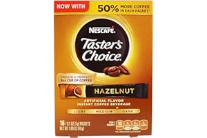 NESCAFÉ Nescafe Taster's Choice 16 Piece Hazelnut Instant Coffee Beverage Single Serve Sticks, 1.69 oz