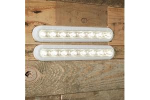 Lights4fun Set of 2 Battery Under Cabinet Cupboard Touch Lights with Stick On Pads 8 Warm White LED